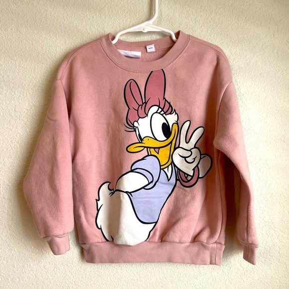 GAP Disney  Kids Pink Daisy relaxed fit graphic Sweatshirt size 4 - Picture 1 of 6